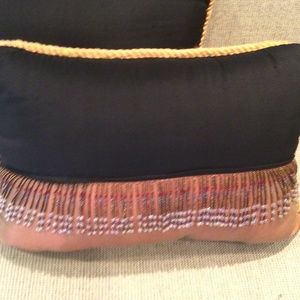 Two Fancy Decorative Luxury Handcrafted Throw Pillows For Bed or Sofa